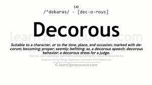 unciation of decorous definition