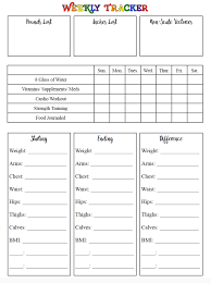 weight loss tracker printables free