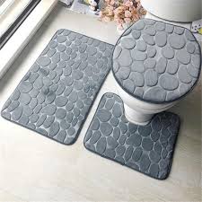 set of 3 bathroom bath mat set