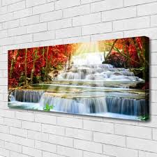Canvas Wall Art Waterfall Forest Nature