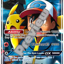 These have mostly tied in with the pokémon he uses in the movies. Ash Ketchum Mega M Greninja Gx Ex Orica Pokemon Card Pikachu Customproxiescards On Artfire