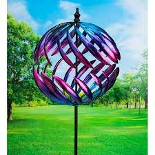 Split Sphere Metal Garden Wind Spinner