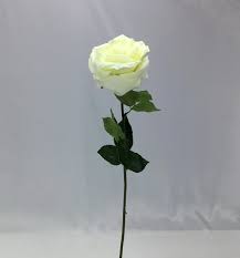 ดอกกุหลาบสีขาวดอกใหญ่ ก้านยาว61cm.Artificial Rose ดอกไม้ประดิษฐ์เกรดพรีเมี่ยม