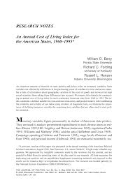 Pdf An Annual Cost Of Living Index For The American States