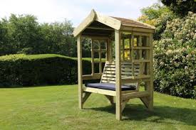 wooden garden bench seat with trellis