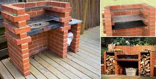 diy backyard brick barbecue