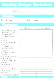 Blank Personal Budget Template Free Printable Pdf Form