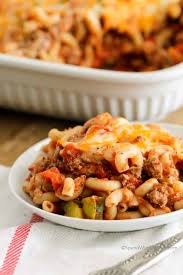 Ground turkey or chicken can be used in place of beef, if desired. Cheesy Beef Macaroni Casserole Spend With Pennies
