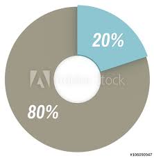 20 Percent Blue And Grey Pie Chart Isoated Buy This Stock