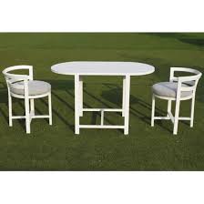 Oval Aluminium White Outdoor Table With