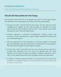 Should college be free persuasive essay. Should All Education Be Free Free Essay Example