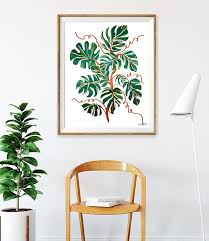 Monstera Art Print Tropical Botanical