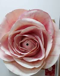 giant foam rose mural on the frame with