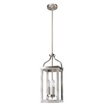Eglo Westbury 3 Light Brushed Nickel With Grey Wood Pendant 203298a The Home Depot