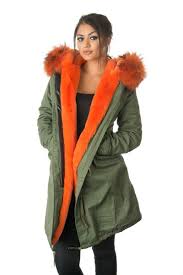 Stonetail Women S Orange Fur Parka Coat