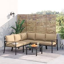 outsunny 6 piece patio furniture set l