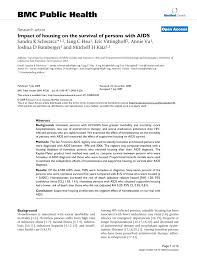 Pdf Impact Of Housing On The Survival Of Persons With Aids