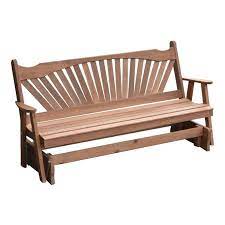 fanback wooden glider bench 5 ft or