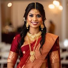 trendy indian bride in saree generative ai
