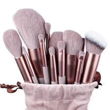 fluffy makeup brushes set for cosmetics