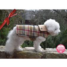 Custom Tan Plaid Fleece Winter Dog