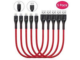 1ft Iphone Charging Cable 5 Pack 1 Feet Lightning Cable Certified Nylon Braided Fast Charger Cord Compatible With Iphone Xr X 8 7 6s 6 Plus Ipad 2 3 4 Mini Ipad Pro Air Ipod Red Newegg Com