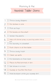 Toddler Chores Checklist Being Mrs Mcintosh