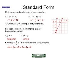 Algebra 1 Lesson 6 3 Standard Form Examples