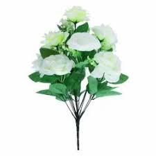 artificial white rose flower bunch