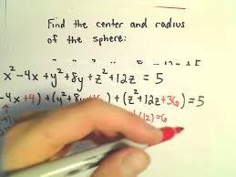 find radius and center of sphere