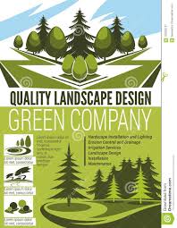 Park And Garden Landscape Design Company Banner Stock Vector