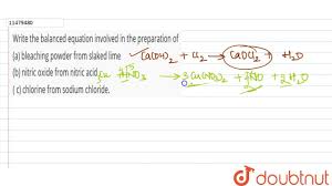 write the balanced equation involved in