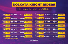 Ipl 2019 Full Schedule Fixtures Timings Venues Of Kolkata