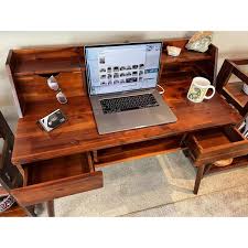 39 In Mahogany Acacia Wood Laptop Desk