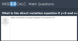 Direct Variation Equation If Y 8
