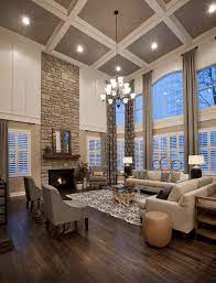 Living Rooms With A Coffered Ceiling