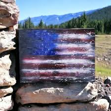 Flag Wall Decor Spray Paint Art