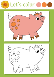 on the farm coloring page for children