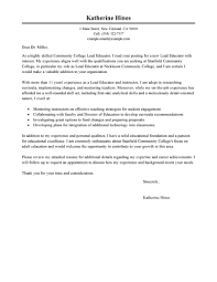 Given my related experience and ample capabilities i would appreciate your consideration for this job. Lead Educator Cover Letter Examples Education Livecareer