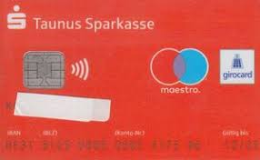 Current account comes with a debit card; Bank Card Taunus Sparkasse Taunus Sparkasse Germany Federal Republic Col De Ms 0283
