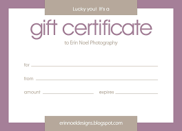 Erin Noel Designs Gift Certificates Gift Certificate
