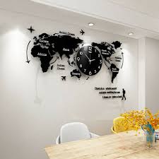 Creative World Map Large Wall Clock