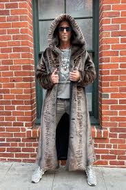 Buy Men S Faux Fur Hooded Coat In