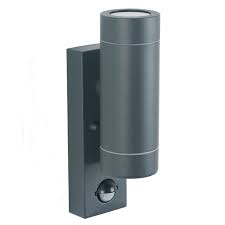 outdoor wall light in graphite with pir
