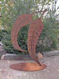 Two Gum Leaves Metal Sculpture | Overwrought