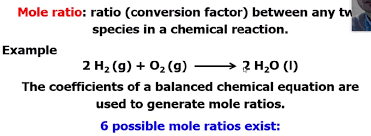 Mole Ratio Ratio Conversion Factor