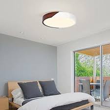 lights wood style round ceiling light