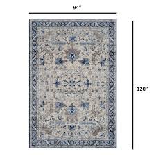 blue medallion washable area rug 8x10