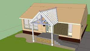 Building A Gable End Porch Cover. Tying Into Existing Roof - Building &  Construction - DIY Chatroom - DIY … | Front porch design, House with porch,  Building a porch
