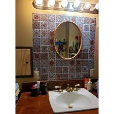 The most common home depot bathroom material is plastic. Longking Morocco Blue 11 7 In X 11 7 In Vinyl Peel And Stick Tile Backsplash Wall Tile 9 5 Sq Ft Pack Lk17t32p10 The Home Depot